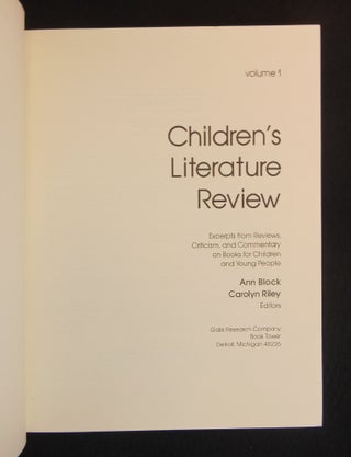 Children's Literature Review, Excerpts from Reviews, Criticism, and Commentary on Books for Children and Young People (Volumes 1 - 48)