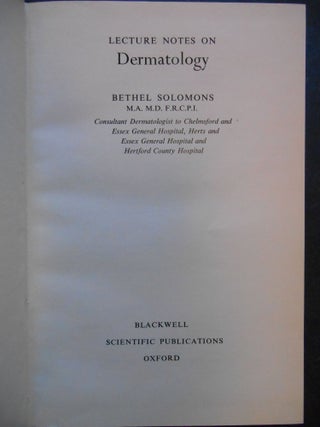 Lecture Notes on Dermatology