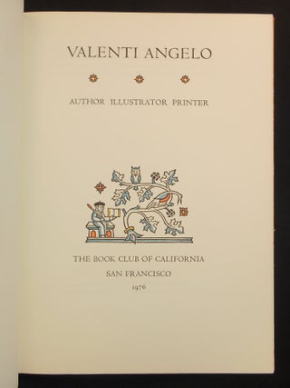 Item #14121901 Valenti Angelo, Author, Illustrator, Printer. Oscar Lewis, Robert Grabhorn,...