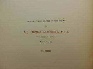 Sir Thomas Lawrence, With a Catalogue of the Artist's Exhibited and Engraved Works
