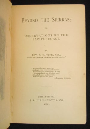 Beyond The Sierras; or, Observations on the Pacific Coast