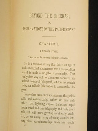 Beyond The Sierras; or, Observations on the Pacific Coast
