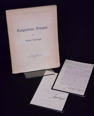 Item #17071603 Epigramas Griegos. Franz Tamayo