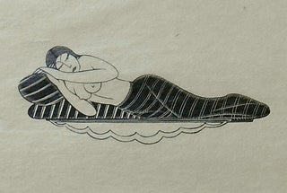 Item #17083260 Girl Sleeping [Print on Tissue]. Eric Gill, Artist
