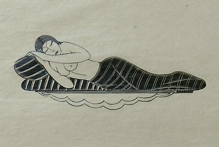Item #17083260 Girl Sleeping [Print on Tissue]. Eric Gill, Artist.