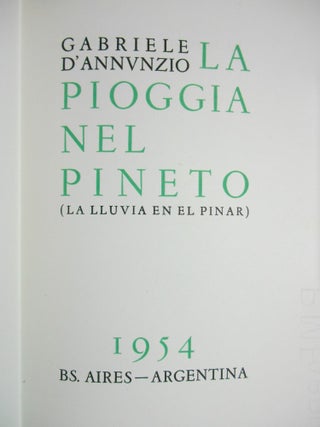 La Pioggia Nel Pineto; (La Lluvia en el Pinar)