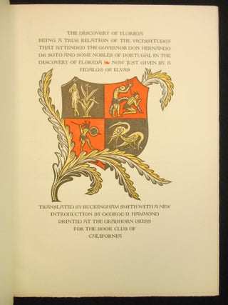 Item #17100512 The Discovery of Florida, Being a True Relation of the Vicissitudes That Attended...