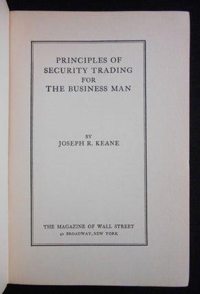 Principles of Security Trading for the Business Man