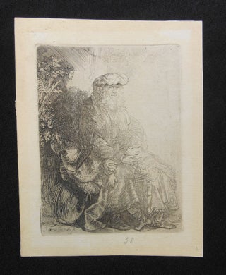 Item #18032510 Abraham Caressing (Isaac) Benjamin. Rembrandt van Rijn