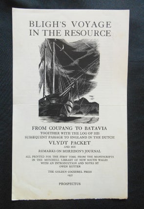 Item #18041614 [Prospectus Only] Bligh's Voyage in the Resource; Together With the Log of His...
