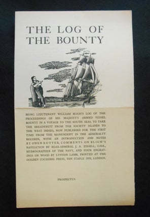 Item #18041615 [Prospectus Only] The Log of The Bounty. William Bligh, Lynton Lamb, Artist