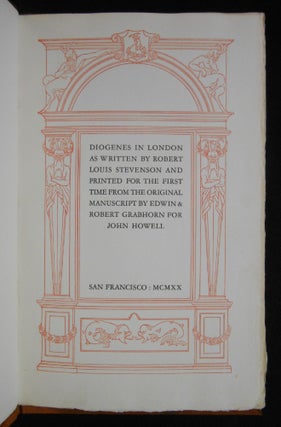 Item #18082202 Diogenes in London. Robert Louis Stevenson