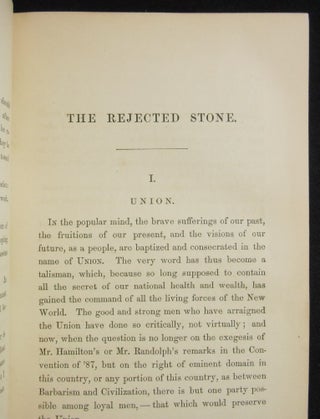 The Rejected Stone; or, Insurrection vs. Resurrection in America; By a Native of Virginia