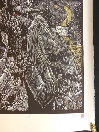 "Rolling in Oz" [Roadworks Linocut]