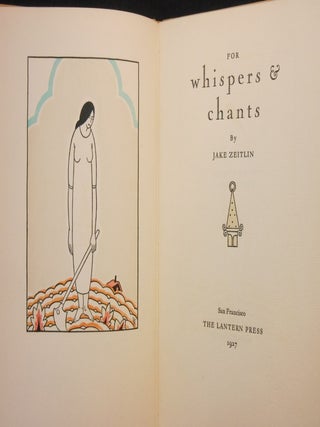 Item #19031210 For Whispers & Chants. Jake Zeitlin, Carl Sandburg, Valenti Angelo, Foreword,...