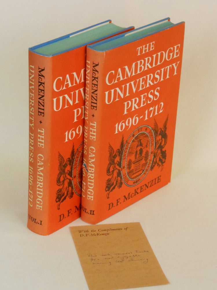 Item #19110802 The Cambridge University Press 1696-1712, A Bibliographical Study, Volumes I and II. D. F. McKenzie.