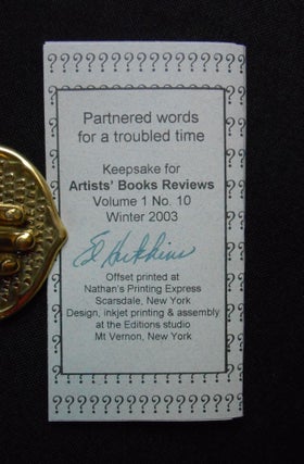 Which Way?; Partnered words for a troubled time, Keepsake for Artist's Books Reviews, Volume 1 No. 10, Winter 2003