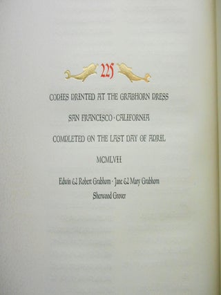 Bibliography of the Grabhorn Press, 1940-1956; With a Check-List, 1916-1940