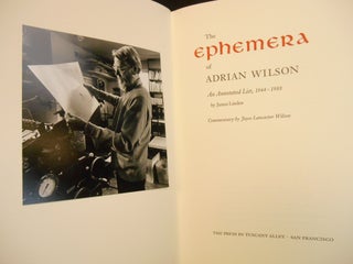 The Ephemera of Adrian Wilson: An Annotated List, 1944-1988
