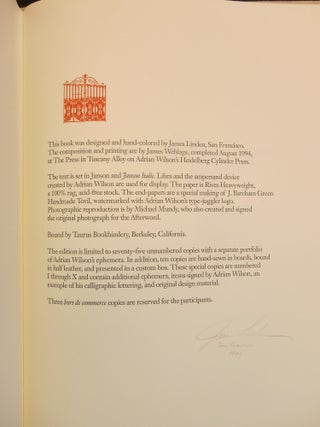 The Ephemera of Adrian Wilson: An Annotated List, 1944-1988