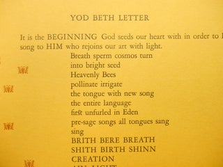First Poem After Silence Since Thanksgiving [with] Two Triangles Foursquared, or, Dark Tong [and with] Yod Beth Letter; Butterfly Broadsides Nos. 1, 2, and3