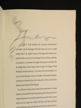 In Memoriam, Edwin Grabhorn, 1889-1968 [Roxburghe Club Keepsake]