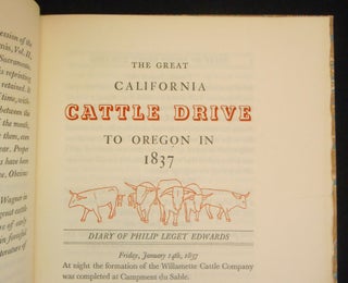 Item #23030805 The Diary of Philip Leget Edwards; The Great Cattle Drive from California to...