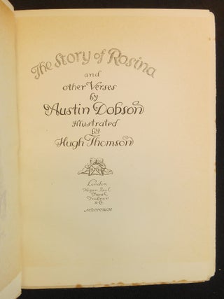 The Story of Rosina; and Other Verses