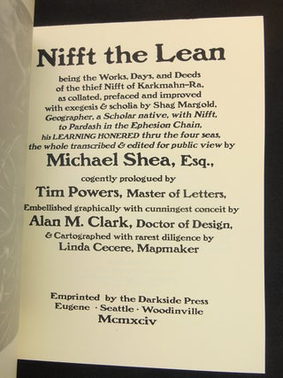Nifft the Lean; being the Works, Days, and Deeds of the thief Nifft of Karkmahn-Ra...