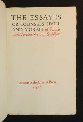 The Essayes or Counsels Civill and Morall