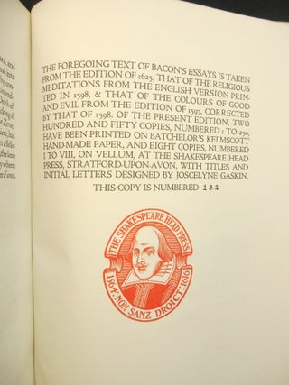 The Essayes or Counsels Civill and Morall