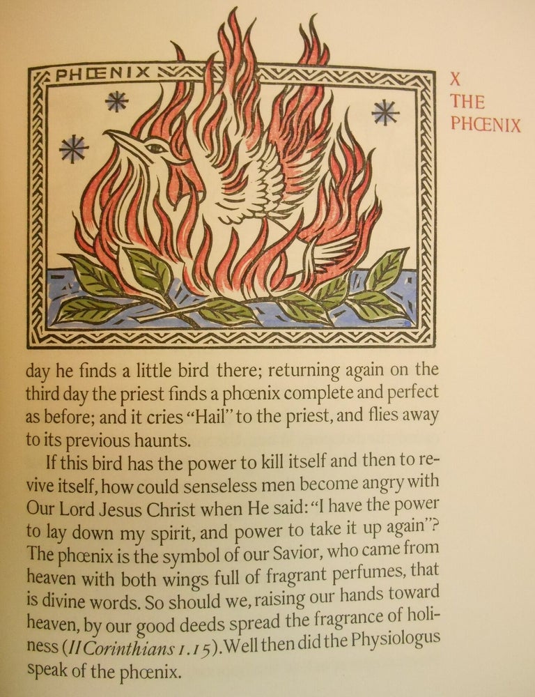 Item #26100403 Physiologus, The Very Ancient Book of Beasts, Plants and Stones; Translated from Greek and Other Languages. Francis J. Carmody, Mallette Dean, Artist.