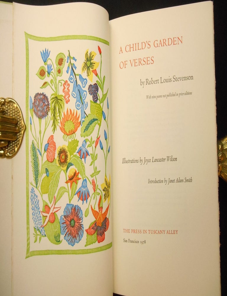 Item #26100404 A Child's Garden of Verses; With Nine Poems Not Published in Prior Editions. Robert Louis Stevenson, Janet Adam Smith, Joyce Lancaster Wilson, Introduction, Artist.