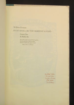 In Medias Res; Canto One of an Autobiographical Epic: "Dust Shall Be the Serpent's Food"