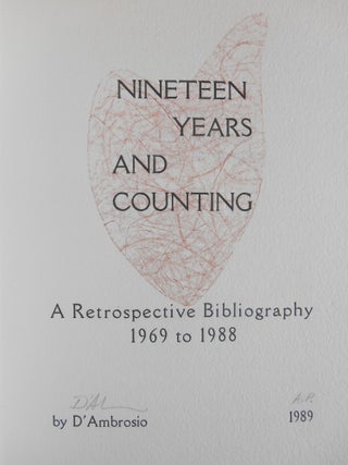 Nineteen Years and Counting, A Retrospective Bibliography, 1969-1988