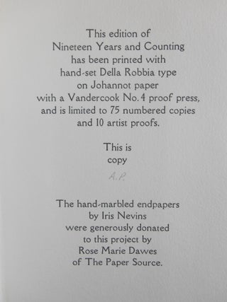 Nineteen Years and Counting, A Retrospective Bibliography, 1969-1988