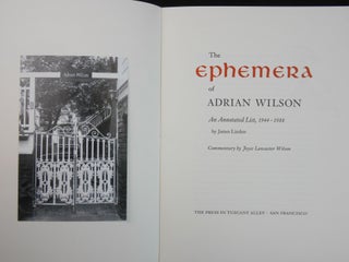 [Prospectus for] The Ephemera of Adrian Wilson; An Annotated List, 1944-1988