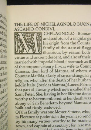 Item #CNBR374 The Life of Michelagnolo Buonarroti; Collected by Ascanio Condivida la Ripa...