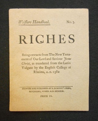 Riches; Welfare Handbook No. 3