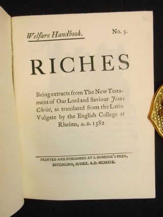 Riches; Welfare Handbook No. 3