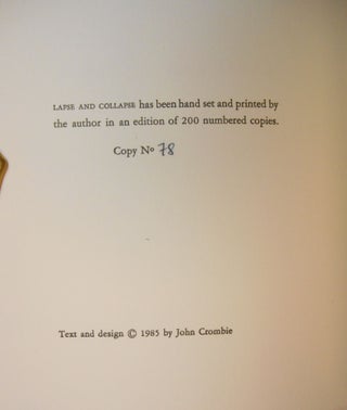 Lapse and Collapse