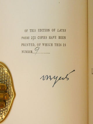 Item #CNIK12 Later Poems. W. B Yeats