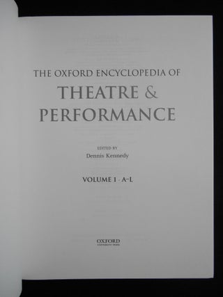 The Oxford Encyclopedia of Theatre and Performance