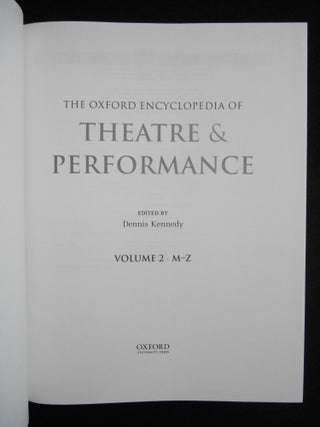The Oxford Encyclopedia of Theatre and Performance