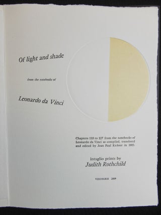 Of Light and Shade, from the Notebooks of Leonardo da Vinci; Chapters 118 to 127 from the notebooks of Leonardo da Vinci as compiled, translated and edited by Jean Paul Richter in 1883