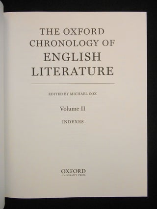The Oxford Chronology of English Literature