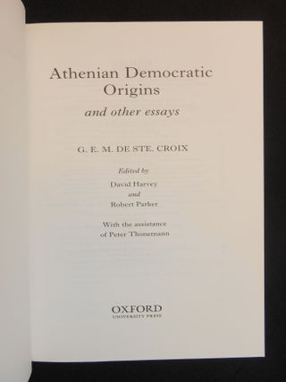 Athenian Democratic Origins; and other essays
