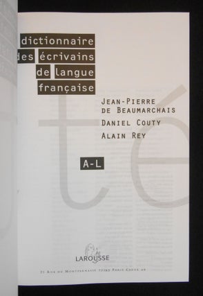 Dictionnaire des ecriviains de langue francaise
