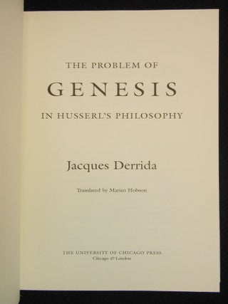 The Problem of Genesis in Husserl's Philosophy