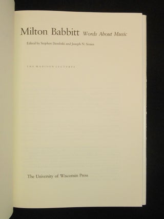 Words About Music; The Madison Lectures